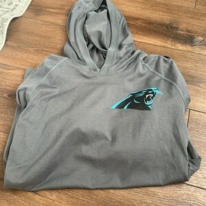 Nike Carolina Panthers hooded grey stripe sweater. Worn twice. Size: medium